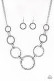 City Circus - Silver Necklace - Paparazzi Accessories Necklace Bedazzle Me Pretty Mobile Fashion Boutique