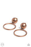 Classic Candescence - Copper Clip-On Earrings - Paparazzi Accessories Clip-On Bedazzle Me Pretty Mobile Fashion Boutique