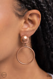 Classic Candescence - Copper Clip-On Earrings - Paparazzi Accessories Clip-On Bedazzle Me Pretty Mobile Fashion Boutique