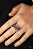 Classic Crossover - Red Ring - Paparazzi Accessories Ring Bedazzle Me Pretty Mobile Fashion Boutique