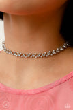 Classy Couture - White Necklace - Paparazzi Accessories Necklace Bedazzle Me Pretty Mobile Fashion Boutique