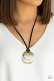 Clean Slate - Brass Necklace - Paparazzi Accessories Necklace Bedazzle Me Pretty Mobile Fashion Boutique