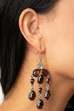 Clear The HEIR - Brown Earrings - Paparazzi Accessories Earrings Bedazzle Me Pretty Mobile Fashion Boutique