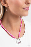 Clearly Carabiner - Pink Necklace - Paparazzi Accessories Necklace Bedazzle Me Pretty Mobile Fashion Boutique