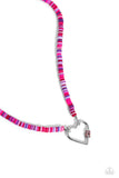 Clearly Carabiner - Red Necklace - Paparazzi Accessories Necklace Bedazzle Me Pretty Mobile Fashion Boutique
