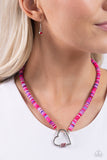Clearly Carabiner - Red Necklace - Paparazzi Accessories Necklace Bedazzle Me Pretty Mobile Fashion Boutique