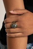Cliff Dweller Demure - Green Ring - Paparazzi Accessories Ring Bedazzle Me Pretty Mobile Fashion Boutique