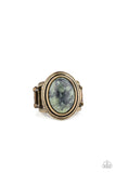 Cliff Dweller Demure - Green Ring - Paparazzi Accessories Ring Bedazzle Me Pretty Mobile Fashion Boutique