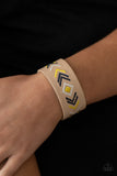 Cliff Glyphs - Yellow Bracelet - Paparazzi Accessories Bracelet Bedazzle Me Pretty Mobile Fashion Boutique