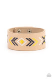 Cliff Glyphs - Yellow Bracelet - Paparazzi Accessories Bracelet Bedazzle Me Pretty Mobile Fashion Boutique