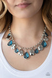 CLIQUE-bait - Blue Necklace - Paparazzi Accessories Necklace Bedazzle Me Pretty Mobile Fashion Boutique