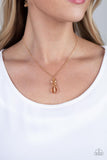 Clustered Candescence - Gold Necklace - Paparazzi Accessories Necklace Bedazzle Me Pretty Mobile Fashion Boutique