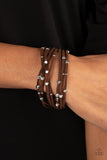 Clustered Constellations - Brown Bracelet - Paparazzi Accessories Bracelet Bedazzle Me Pretty Mobile Fashion Boutique