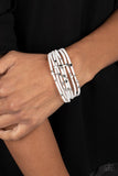 Clustered Constellations - White Bracelet - Paparazzi Accessories Bracelet Bedazzle Me Pretty Mobile Fashion Boutique
