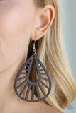 Coachella Chill - Brown Earrings - Paparazzi Accessories Earrings Bedazzle Me Pretty Mobile Fashion Boutique