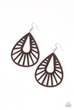 Coachella Chill - Brown Earrings - Paparazzi Accessories Earrings Bedazzle Me Pretty Mobile Fashion Boutique
