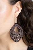 Coachella Gardens - Brown Earrings - Paparazzi Accessories Earrings Bedazzle Me Pretty Mobile Fashion Boutique