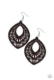 Coachella Gardens - Brown Earrings - Paparazzi Accessories Earrings Bedazzle Me Pretty Mobile Fashion Boutique