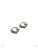 Coastal Color - Green Cuff Earrings - Paparazzi Accessories Post Earrings Bedazzle Me Pretty Mobile Fashion Boutique