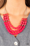 Coastal Cruise - Pink Necklace - Paparazzi Accessories Necklace Bedazzle Me Pretty Mobile Fashion Boutique