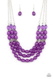 Coastal Cruise - Purple Necklace - Paparazzi Accessories Necklace Bedazzle Me Pretty Mobile Fashion Boutique