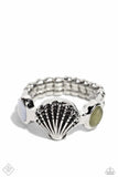Coastline Charisma - Green Ring - Paparazzi Accessories Ring Bedazzle Me Pretty Mobile Fashion Boutique