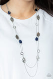 Cobble Creeks - Blue Necklace - Paparazzi Accessories Necklace Bedazzle Me Pretty Mobile Fashion Boutique