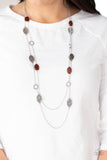 Cobble Creeks - Brown Necklace - Paparazzi Accessories Necklace Bedazzle Me Pretty Mobile Fashion Boutique