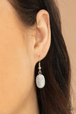 Cobble Creeks - White Necklace - Paparazzi Accessories Necklace Bedazzle Me Pretty Mobile Fashion Boutique