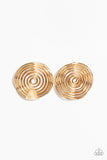 COIL Over - Gold Post Earrings - Paparazzi Accessories Post Earrings Bedazzle Me Pretty Mobile Fashion Boutique