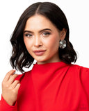 COIL Over - Silver Post Earrings - Paparazzi Accessories Post Earrings Bedazzle Me Pretty Mobile Fashion Boutique