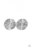 COIL Over - Silver Post Earrings - Paparazzi Accessories Post Earrings Bedazzle Me Pretty Mobile Fashion Boutique
