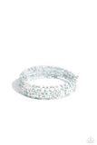 Coiled Candy - White Bracelet - Paparazzi Accessories Bracelet Bedazzle Me Pretty Mobile Fashion Boutique