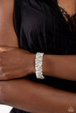 Coiled Candy - White Bracelet - Paparazzi Accessories Bracelet Bedazzle Me Pretty Mobile Fashion Boutique