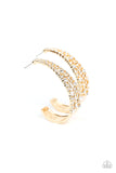 Cold as Ice - Gold Earrings - Paparazzi Accessories Earrings Bedazzle Me Pretty Mobile Fashion Boutique