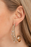 Cold as Ice - Gold Earrings - Paparazzi Accessories Earrings Bedazzle Me Pretty Mobile Fashion Boutique