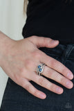 Collect Up Front - Blue Ring - Paparazzi Accessories Ring Bedazzle Me Pretty Mobile Fashion Boutique
