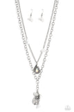 Collectors Craftsmanship - White Necklace - Paparazzi Accessories Necklace Bedazzle Me Pretty Mobile Fashion Boutique