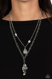 Collectors Craftsmanship - White Necklace - Paparazzi Accessories Necklace Bedazzle Me Pretty Mobile Fashion Boutique