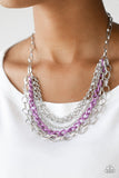 Color Bomb - Purple Necklace - Paparazzi Accessories Necklace Bedazzle Me Pretty Mobile Fashion Boutique