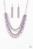 Color Bomb - Purple Necklace - Paparazzi Accessories Necklace Bedazzle Me Pretty Mobile Fashion Boutique