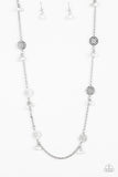 Color Boost - White Necklace - Paparazzi Accessories Necklace Bedazzle Me Pretty Mobile Fashion Boutique
