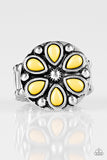 Color Me Calla Lily - Yellow Ring - Paparazzi Accessories Ring Bedazzle Me Pretty Mobile Fashion Boutique