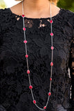 Color Me Carefree - Red Necklace - Paparazzi Accessories Necklace Bedazzle Me Pretty Mobile Fashion Boutique