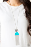 Color Me Neon - Blue Necklace - Paparazzi Accessories Necklace Bedazzle Me Pretty Mobile Fashion Boutique