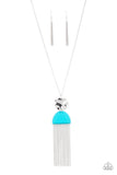 Color Me Neon - Blue Necklace - Paparazzi Accessories Necklace Bedazzle Me Pretty Mobile Fashion Boutique