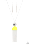 Color Me Neon - Yellow Necklace - Paparazzi Accessories Necklace Bedazzle Me Pretty Mobile Fashion Boutique