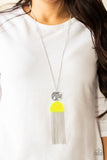 Color Me Neon - Yellow Necklace - Paparazzi Accessories Necklace Bedazzle Me Pretty Mobile Fashion Boutique
