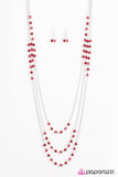 Color My World - Red Necklace - Paparazzi Accessories Necklace Bedazzle Me Pretty Mobile Fashion Boutique
