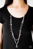 Color Spree - Purple Lanyard - Paparazzi Accessories Lanyard Bedazzle Me Pretty Mobile Fashion Boutique